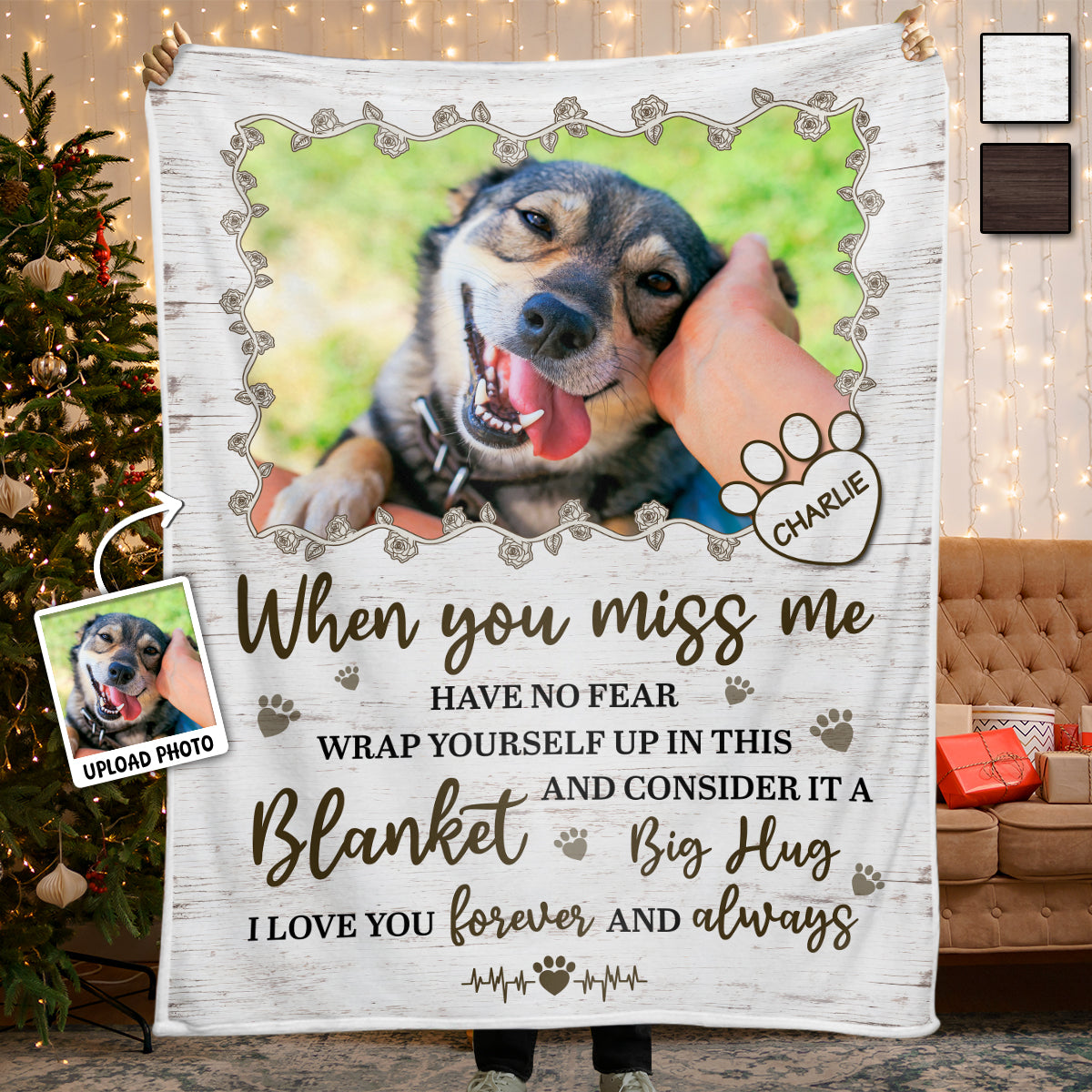 I LOVE YOU Forever AND Always - Personalized Photo Blanket - Gift For Pet Lovers