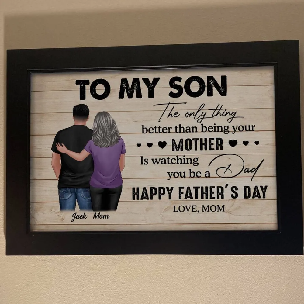 Heartfelt Personalized Canvas for Son from Mom: "Watching You Be a Dad"