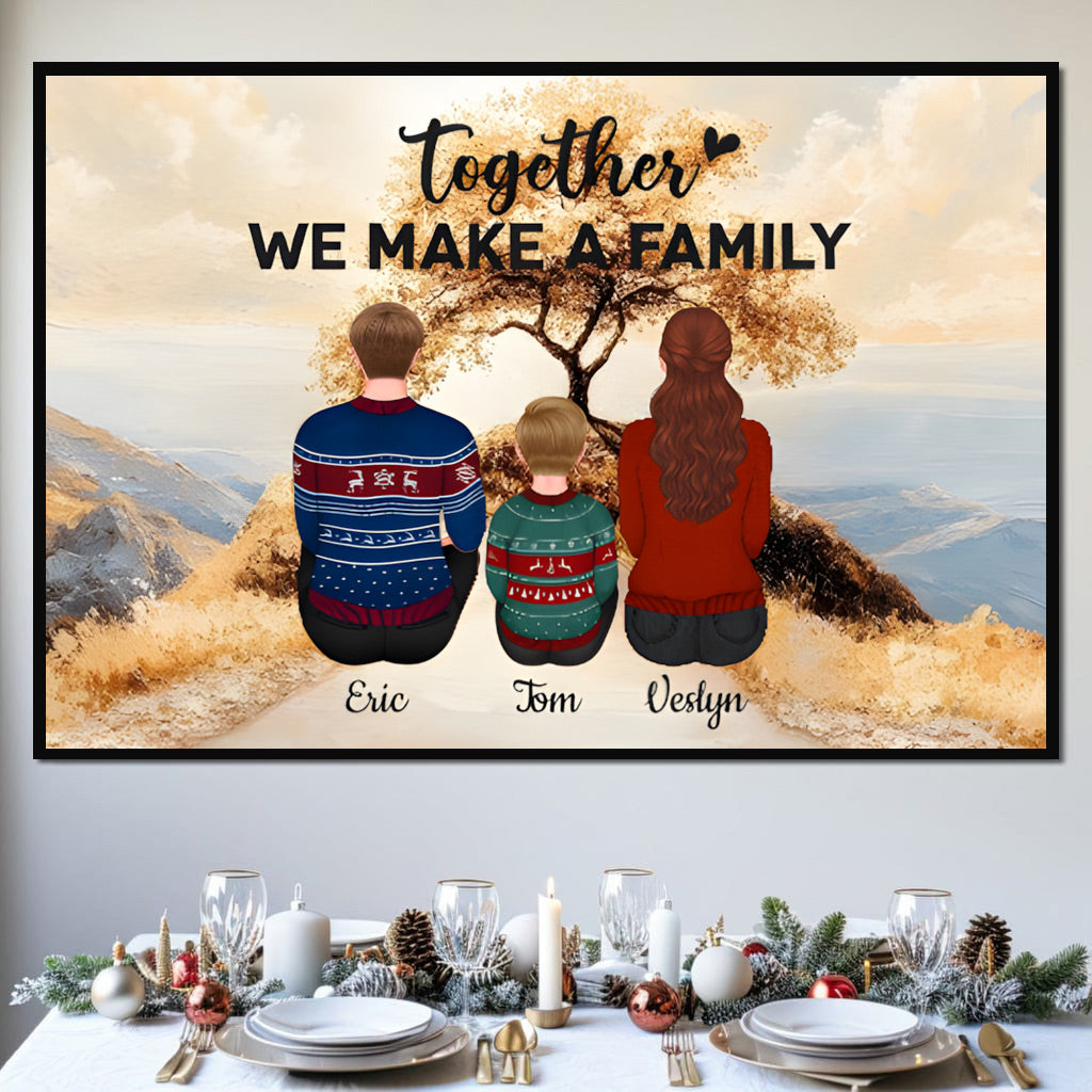 Heartfelt Personalized Family Canvas | "Together We Make A Family" Gift