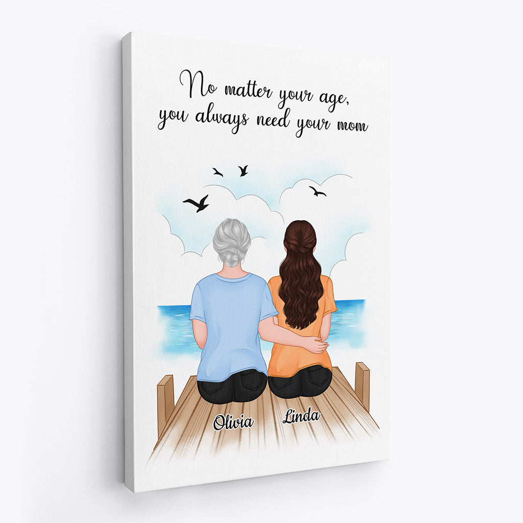 Heartfelt Personalized Mother Daughter Canvas: 'You Always Need Your Mom' Gift