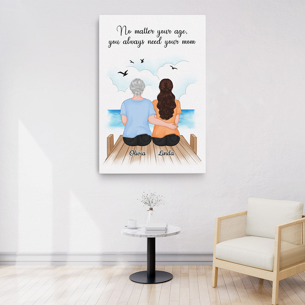Heartfelt Personalized Mother Daughter Canvas: 'You Always Need Your Mom' Gift
