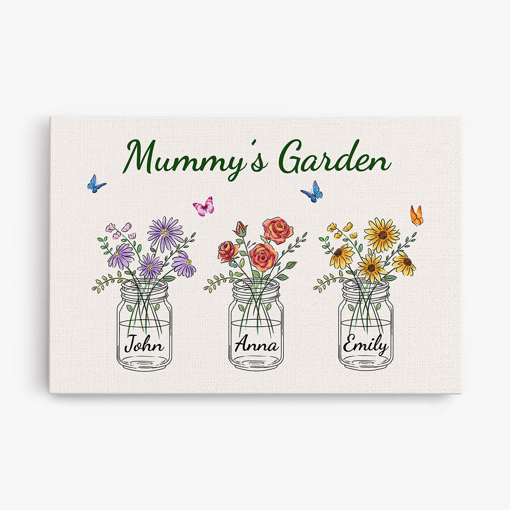 Custom 'Nanny's Garden' Canvas - Personalized Floral Art for Mom, Grandma