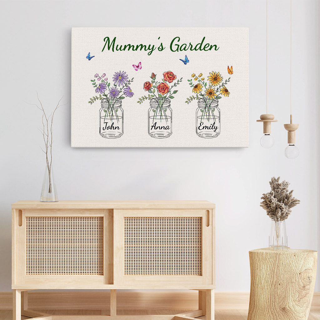 Custom 'Nanny's Garden' Canvas - Personalized Floral Art for Mom, Grandma
