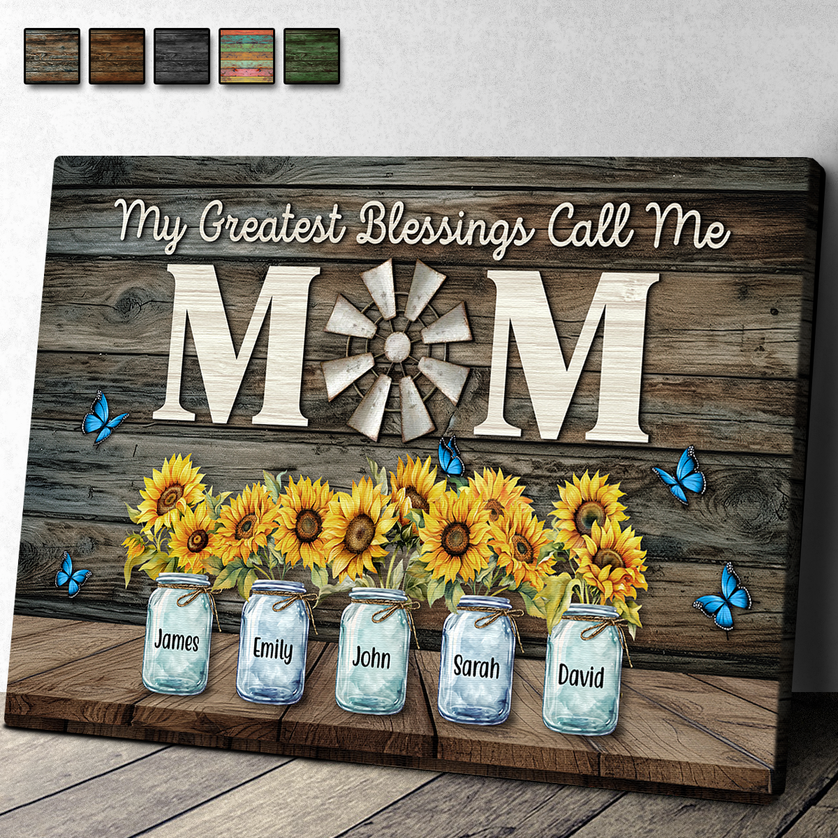 Personalized 'My Greatest Blessings Call Me Mom' Custom Canvas Gift