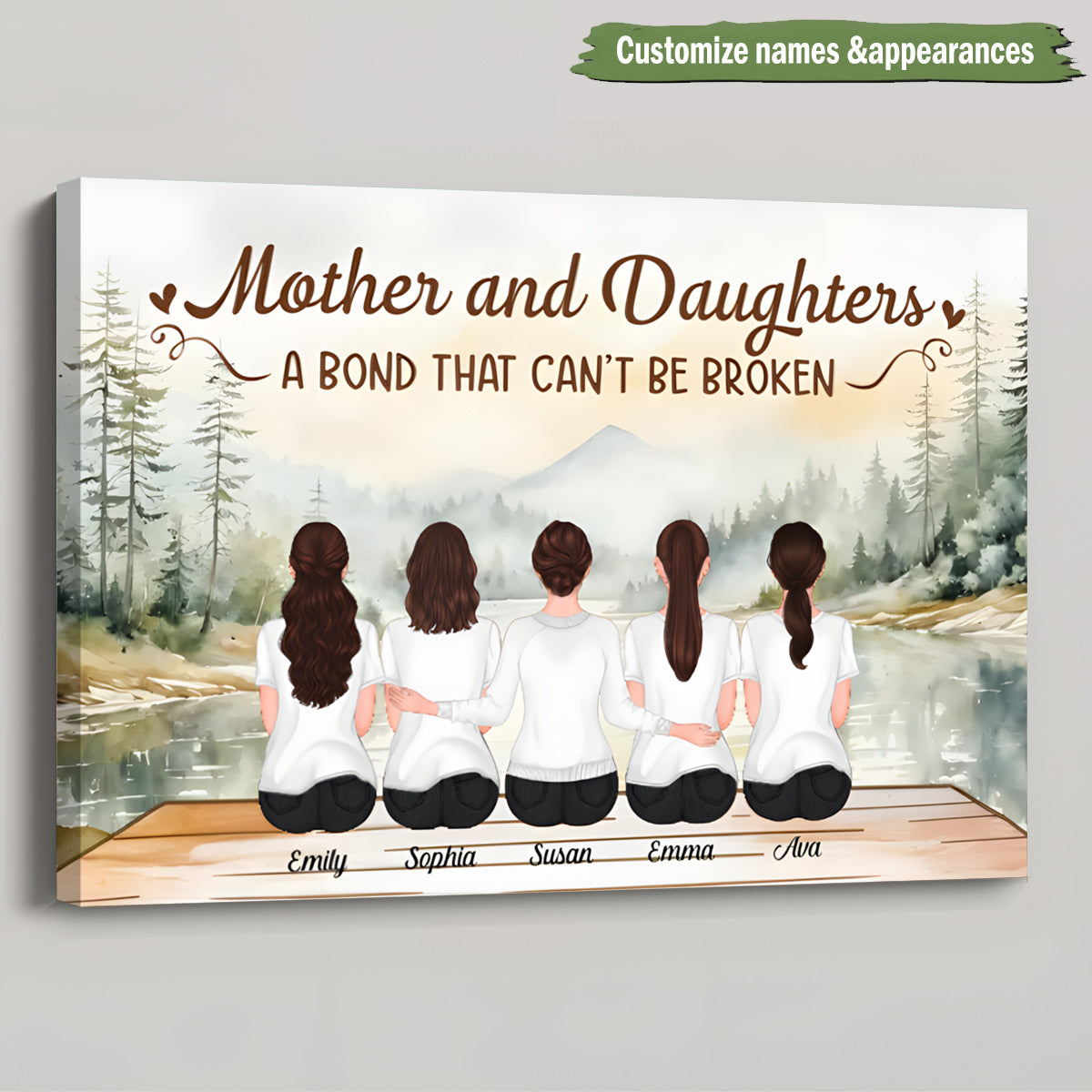 Heartfelt Custom Mother Daughter Canvas - "Bond That Can't Be Broken"