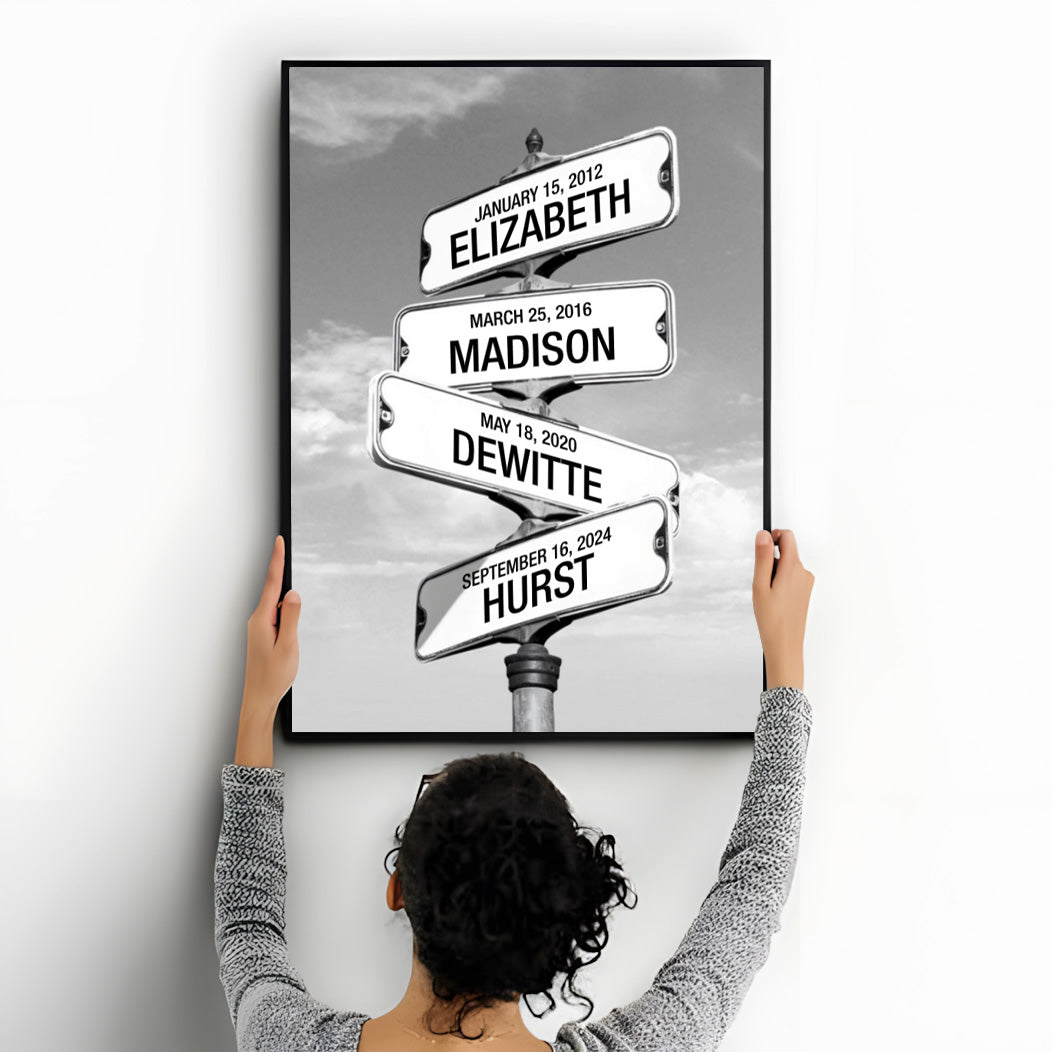 Personalized Canvas Wall Art"Date of birth of children" - Canvas / Poster for Families