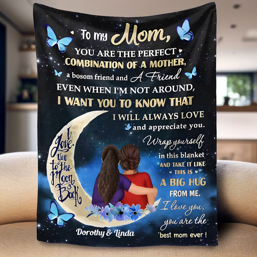 Personalized 'A Big Hug From Me' Blanket - Custom Mom Gift for Mother's Day