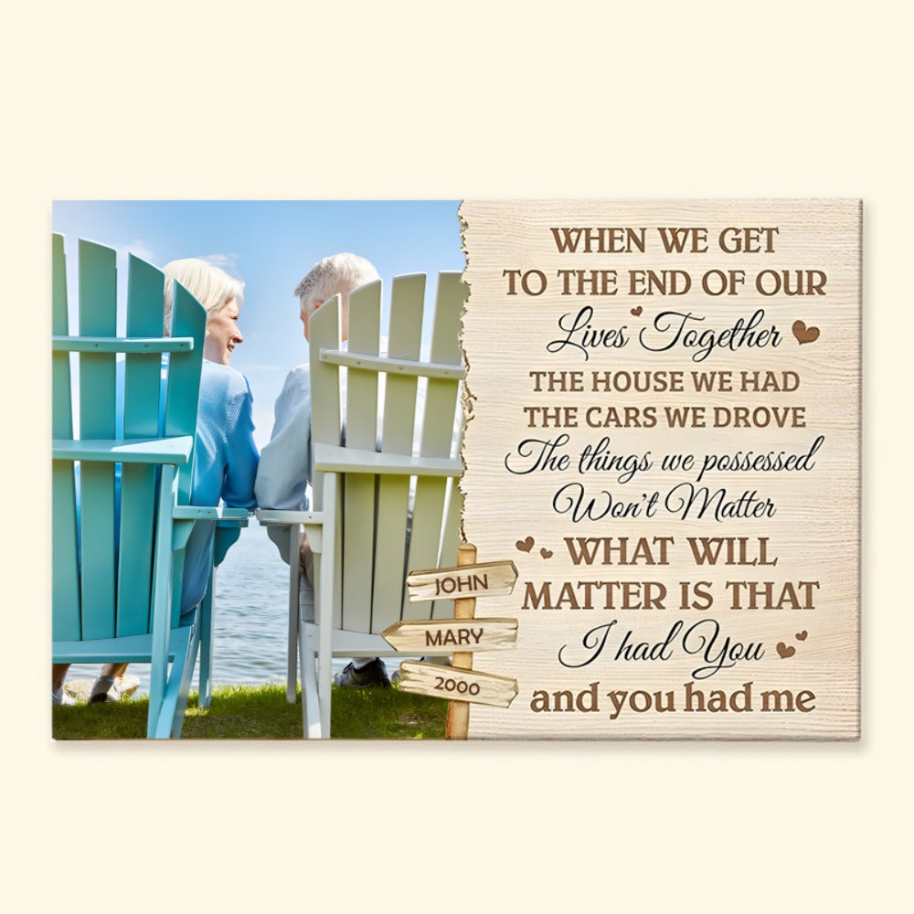 Personalized Keepsake Canvas for Couples: 'What Will Matter Is That I Had You'