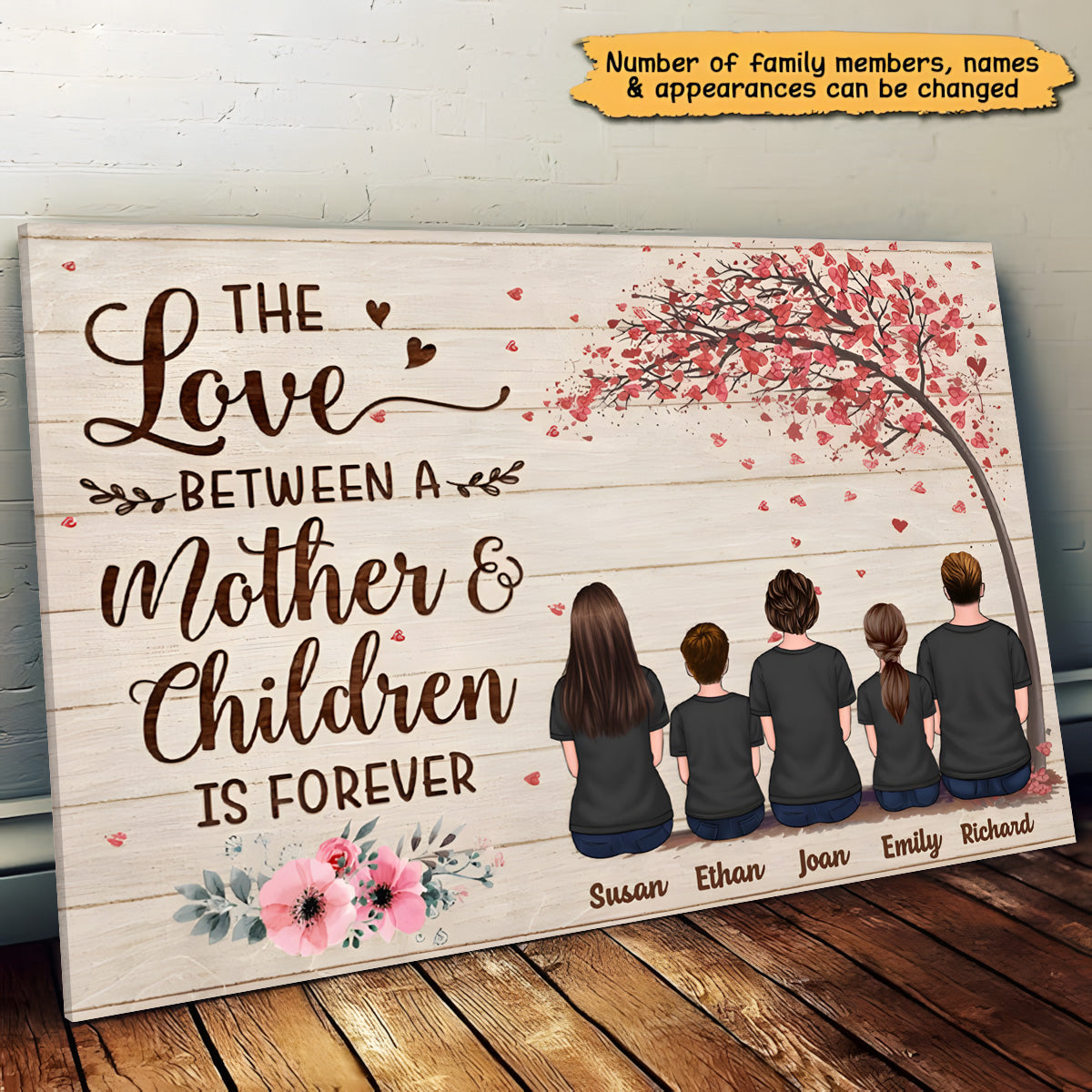 Custom Personalized 'Love Is Forever' Canvas Print for Mom & Kids