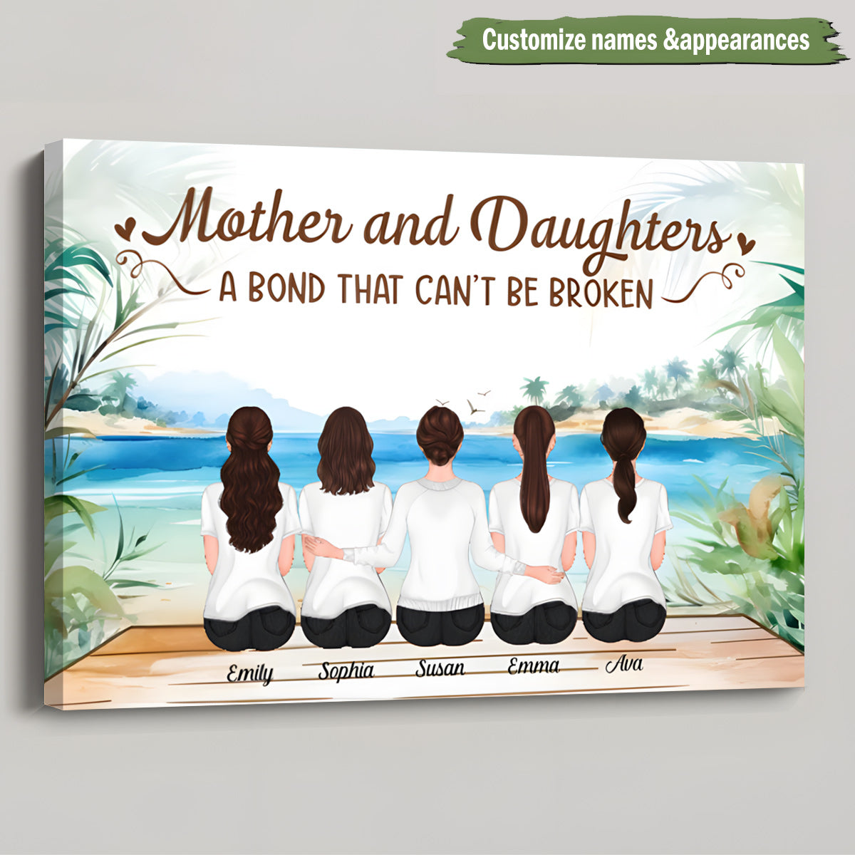 Heartfelt Custom Mother Daughter Canvas - "Bond That Can't Be Broken"