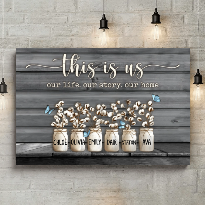 Personalized "This is Us" Family Canvas | Custom Names Home Wall Art Gift
