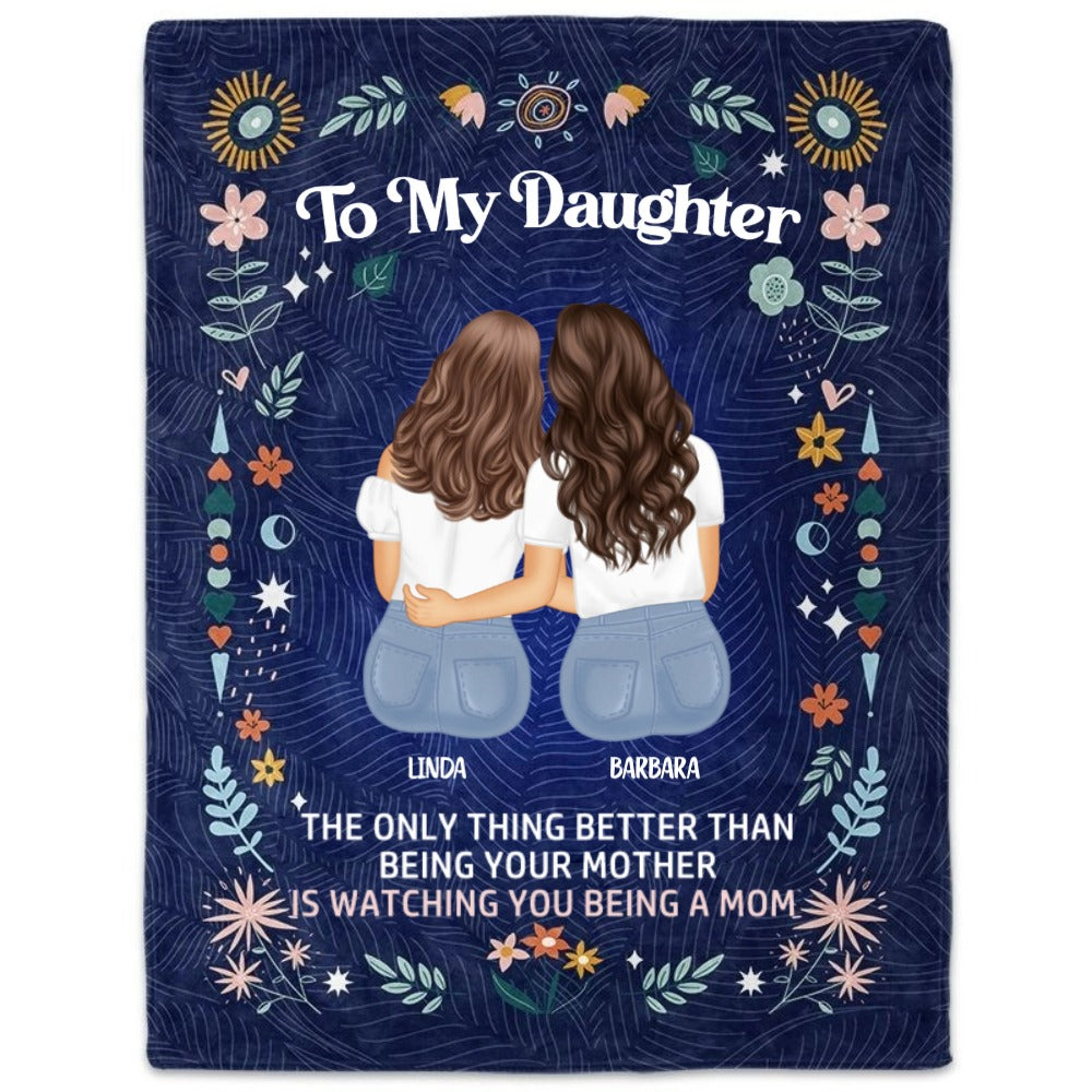 Heartfelt Personalized Blanket: "Watching You Being A Mom" Gift for Daughter