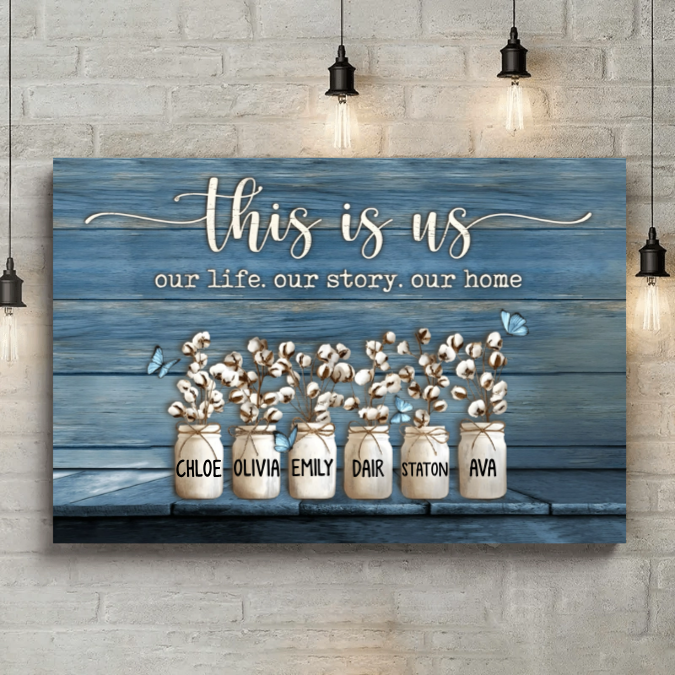 Personalized "This is Us" Family Canvas | Custom Names Home Wall Art Gift