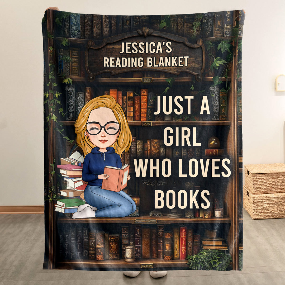 Personalized Reading Blanket - Loves Books, Loses My Mind