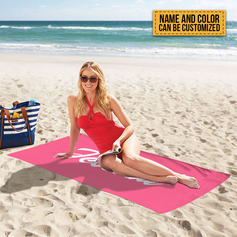 Personalized Custom Name Beach Towel - Perfect Summer Gift for Her