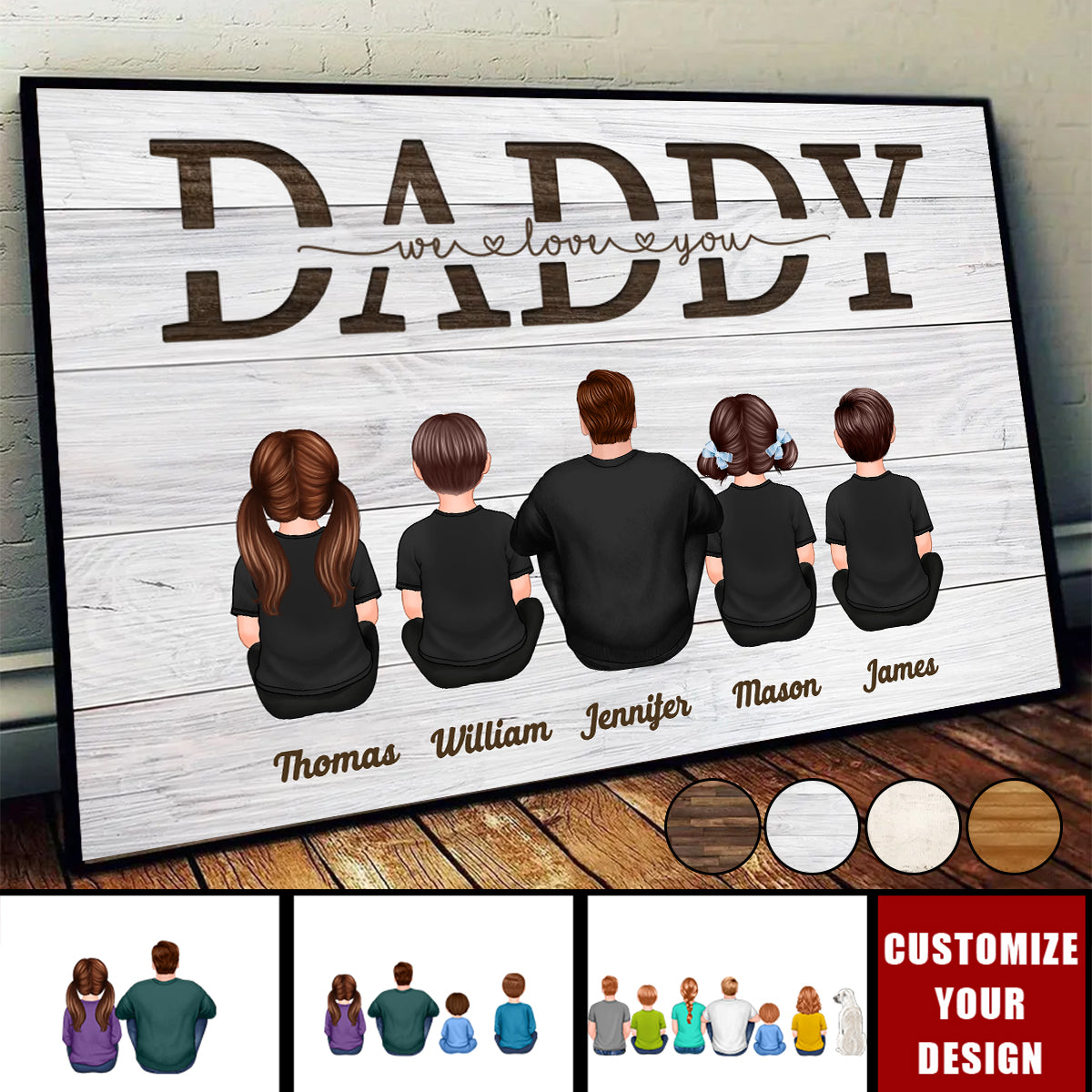 Personalized 'We Love You Daddy' Canvas Art - Heartfelt Gift for Dad