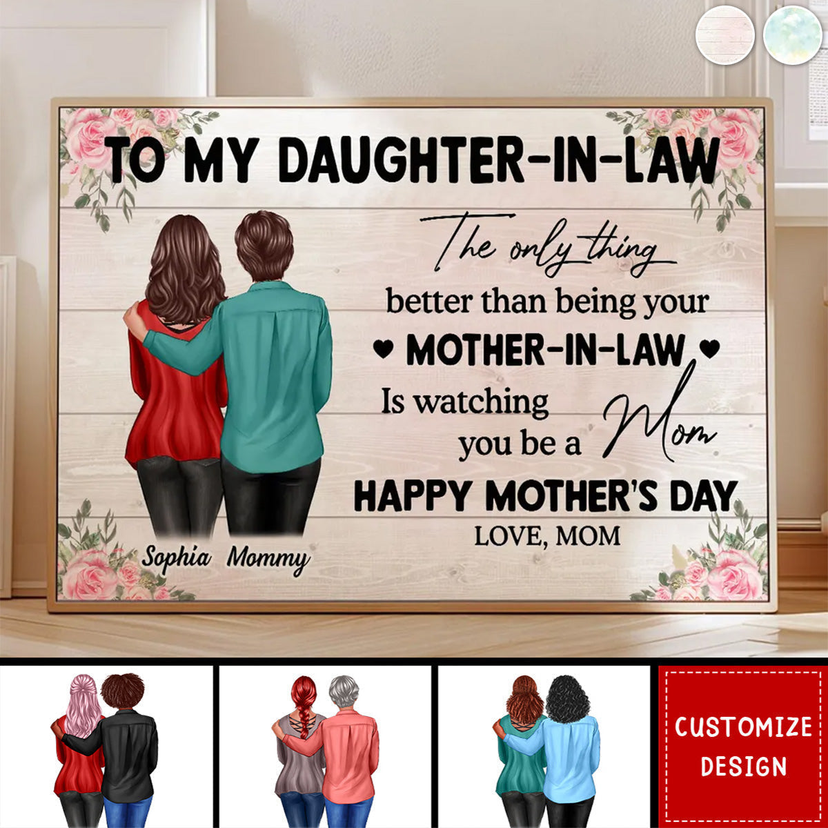 Personalized Mother's Day Canvas: 'Better Than Being Your Mother Is Watching You Be A Mom' - Custom Gift for Daughter or Daughter-in-Law