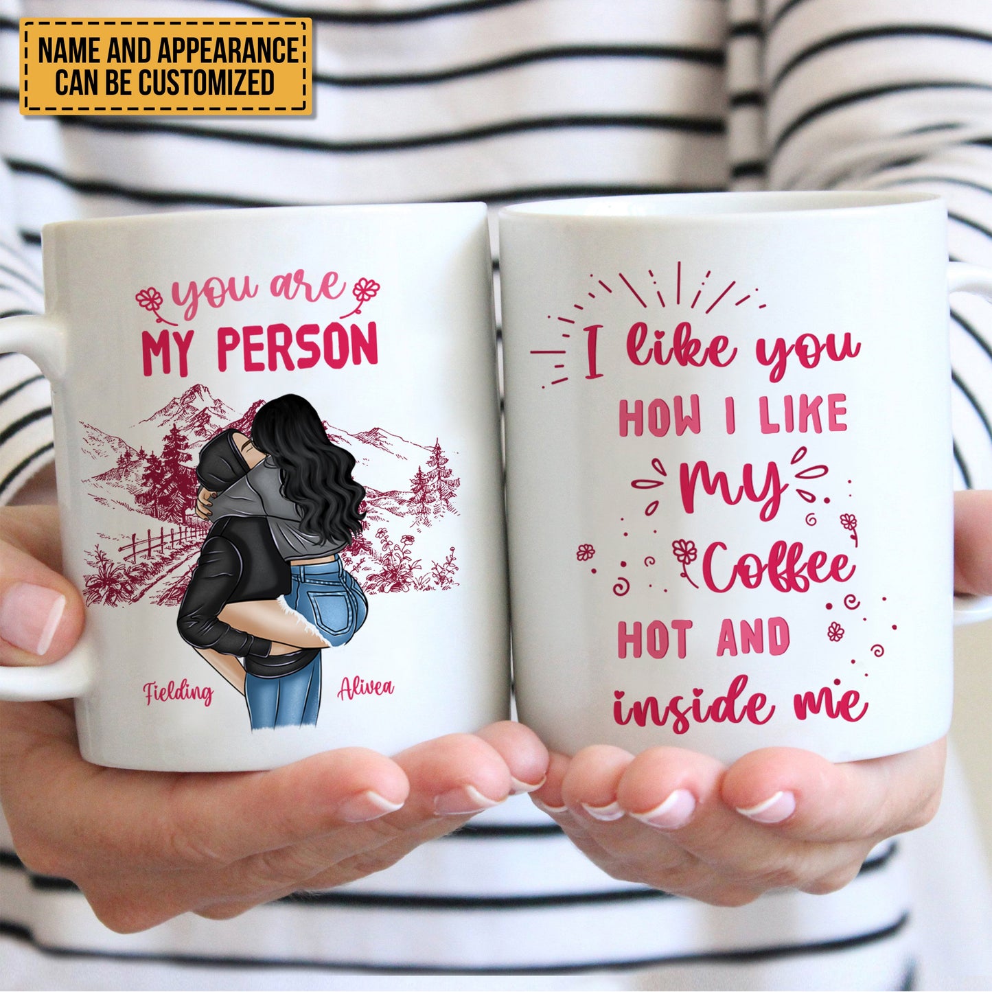 Personalized 'Hot & Inside Me' Coffee Mug - Funny Gift for Couples