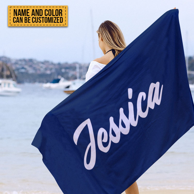 Personalized Custom Name Beach Towel - Perfect Summer Gift for Her