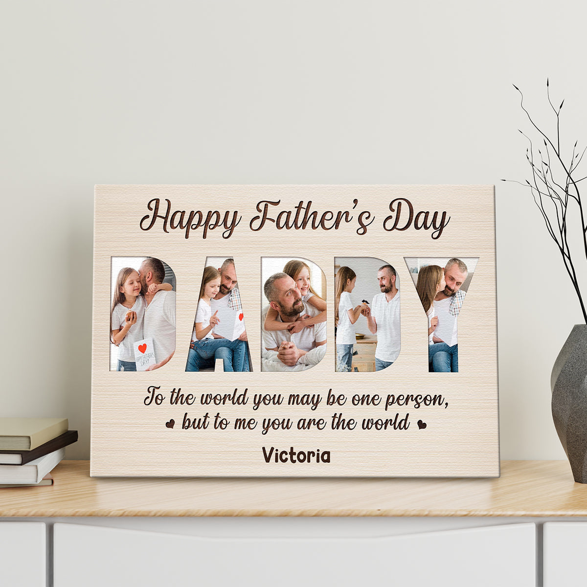 Personalized Happy Father’s Day Canvas / Poster - Custom Photo Gift for Dad