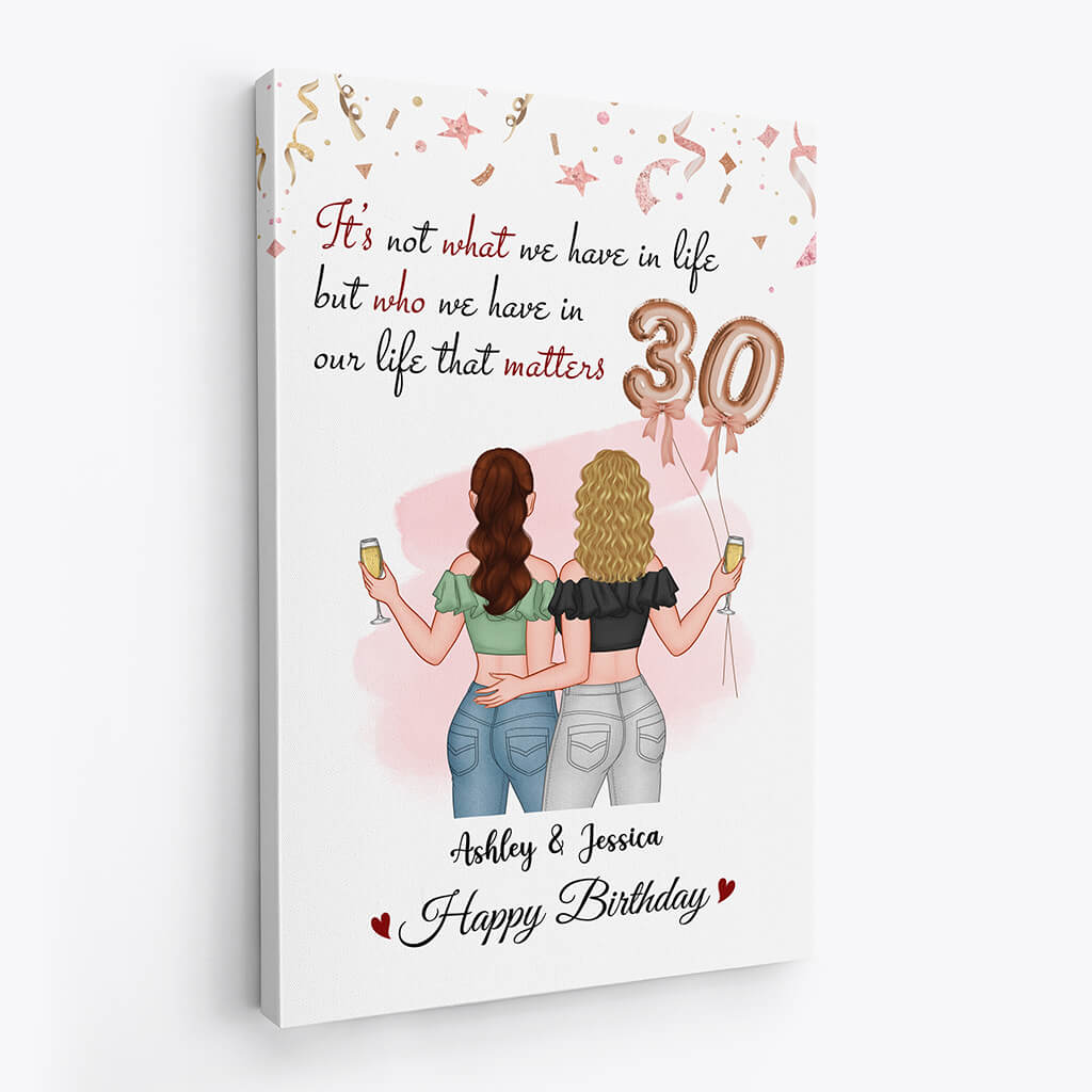 Personalized Best Friends Birthday Canvas: 'Who We Have In Life That Matters' Keepsake Gift