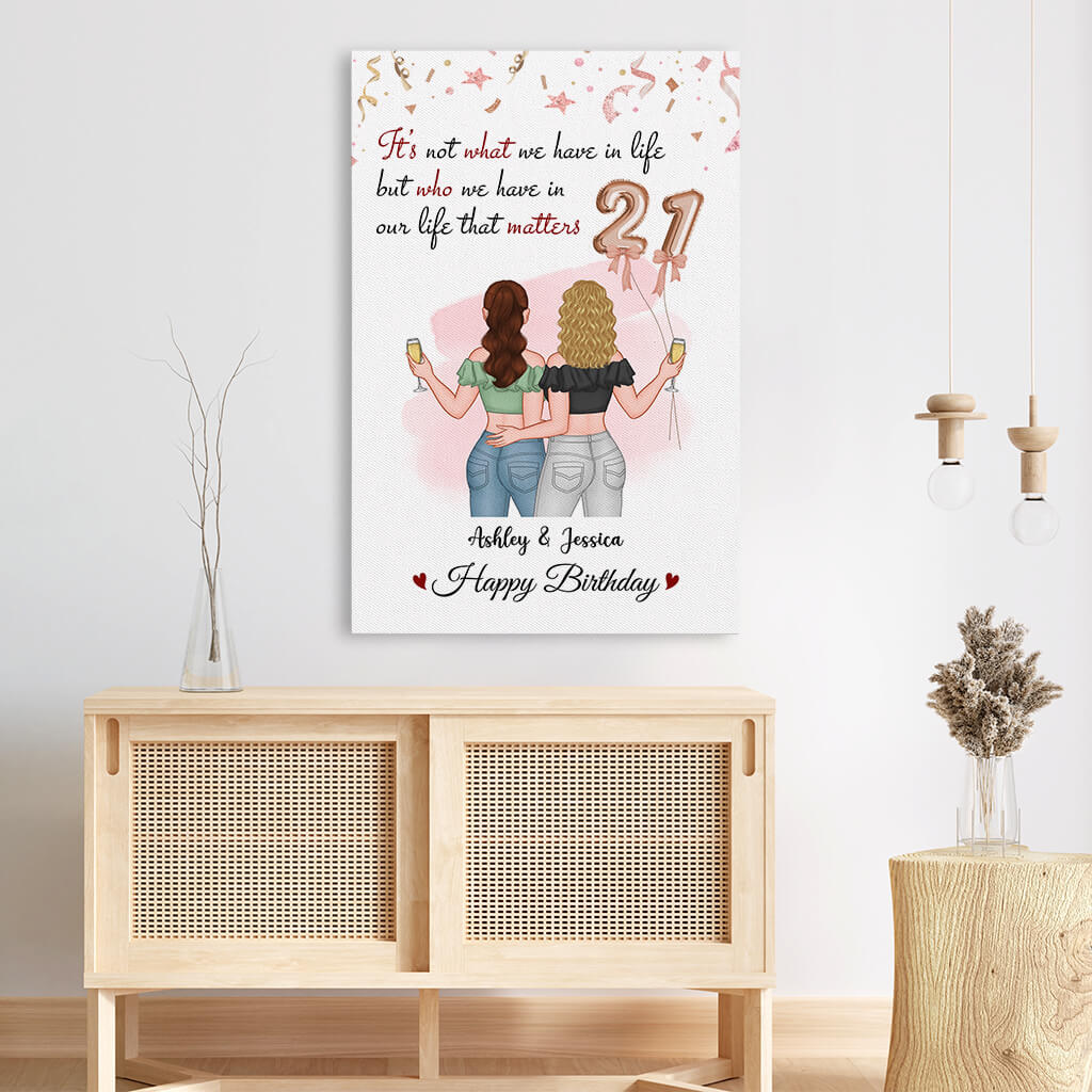 Personalized Best Friends Birthday Canvas: 'Who We Have In Life That Matters' Keepsake Gift