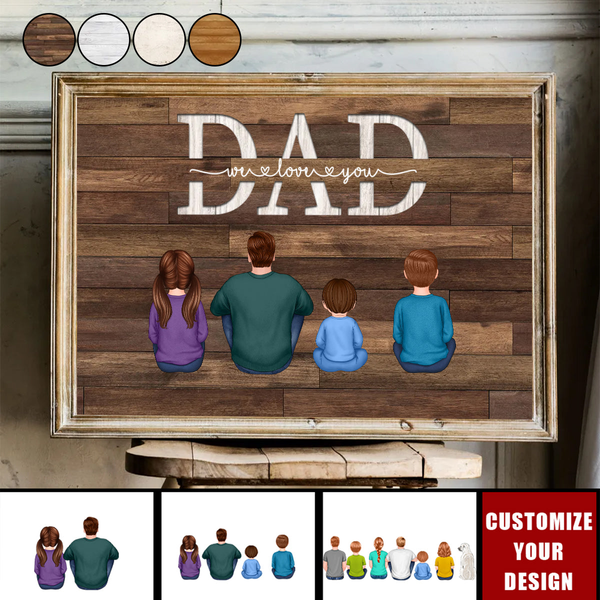 Personalized 'We Love You Daddy' Canvas Art - Heartfelt Gift for Dad