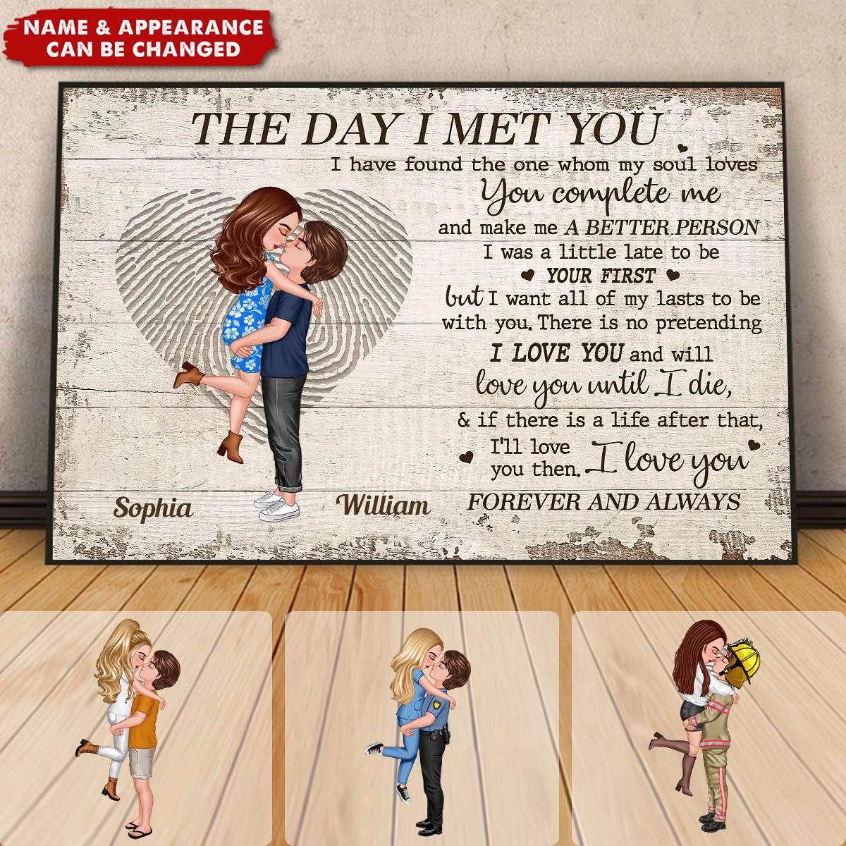 Personalized 'The Day I Met You' Couple Canvas - Custom Anniversary Gift