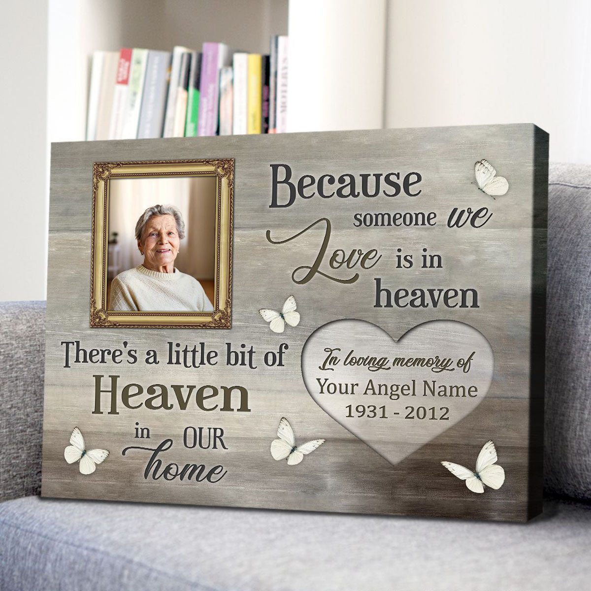 Heartfelt Personalized Memorial For Loved One Canvas for Loss - 'Heaven in Our Home'