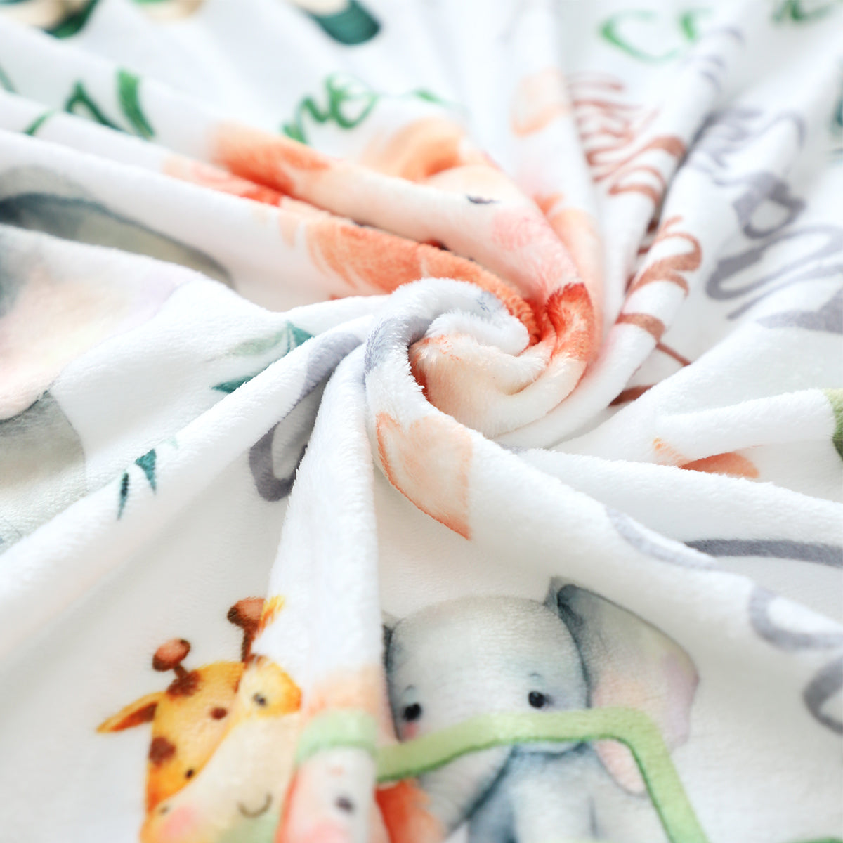 Personalized Custom Safari Animal Name Blanket