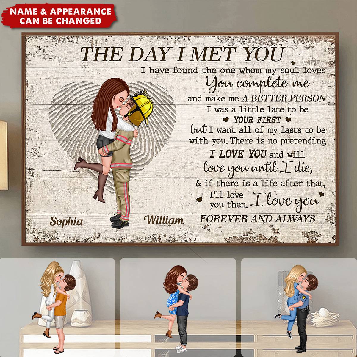Personalized 'The Day I Met You' Couple Canvas - Custom Anniversary Gift