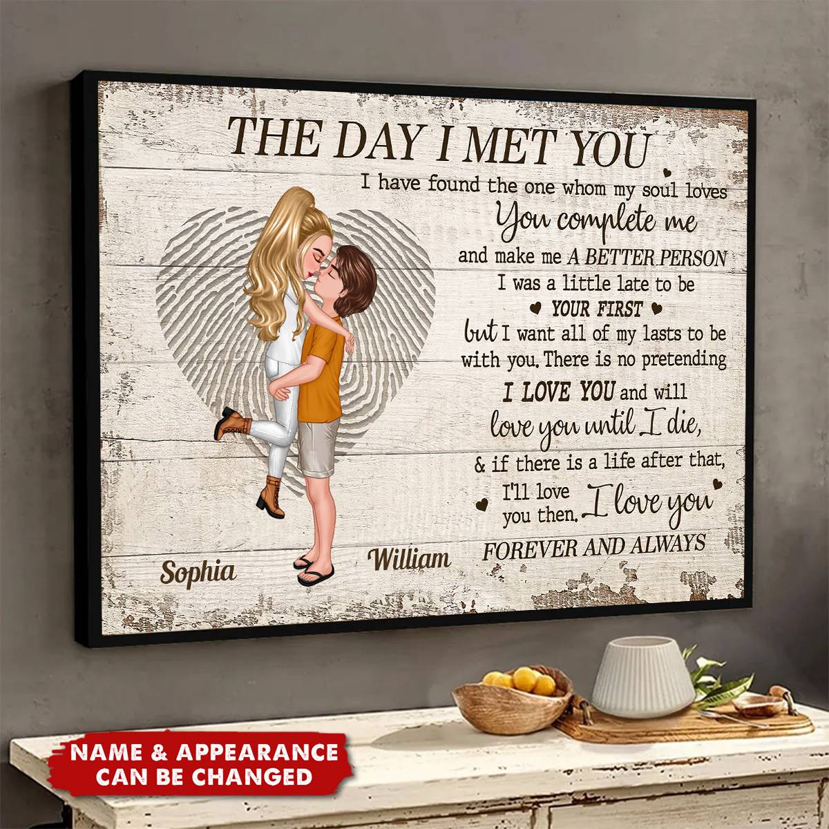 Personalized 'The Day I Met You' Couple Canvas - Custom Anniversary Gift