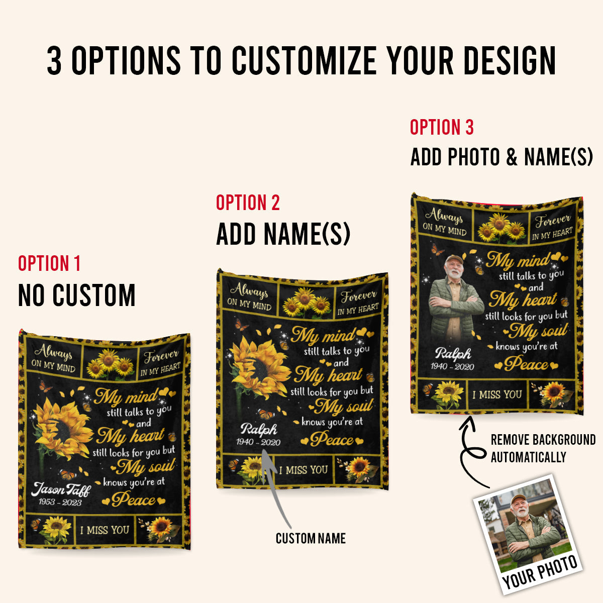 Sunflower My Mind Still Talk To You - Personalized Blanket - Memorial 1694404126131.jpg