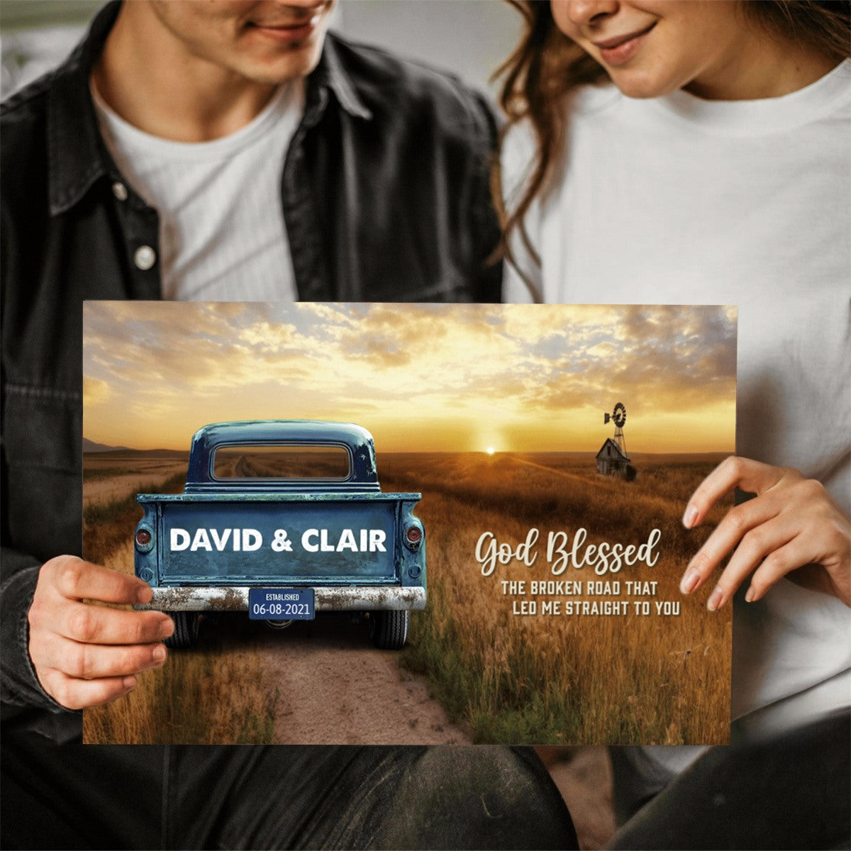 Personalized Rustic Canvas / Poster: 'All of Me Loves All of You' Couple Gift