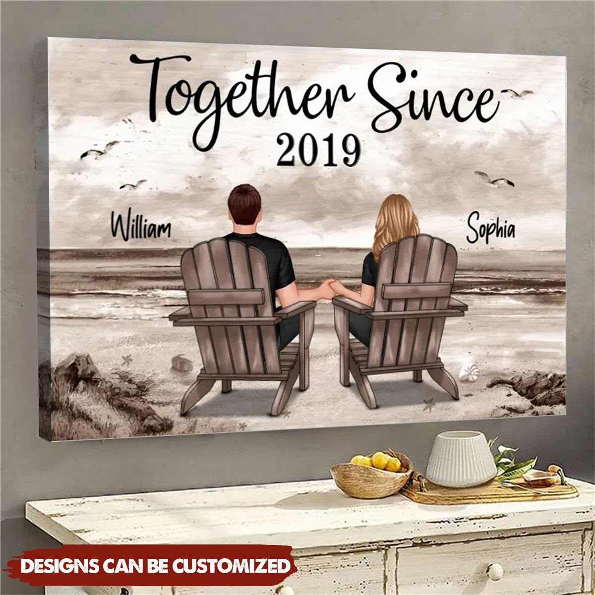Personalized 'Together Since' Couple Canvas - Romantic Anniversary Gift