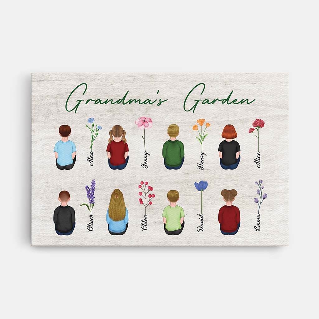 Personalized "Mummy's Garden" Canvas for Mom & Grandma with Custom Kids Names