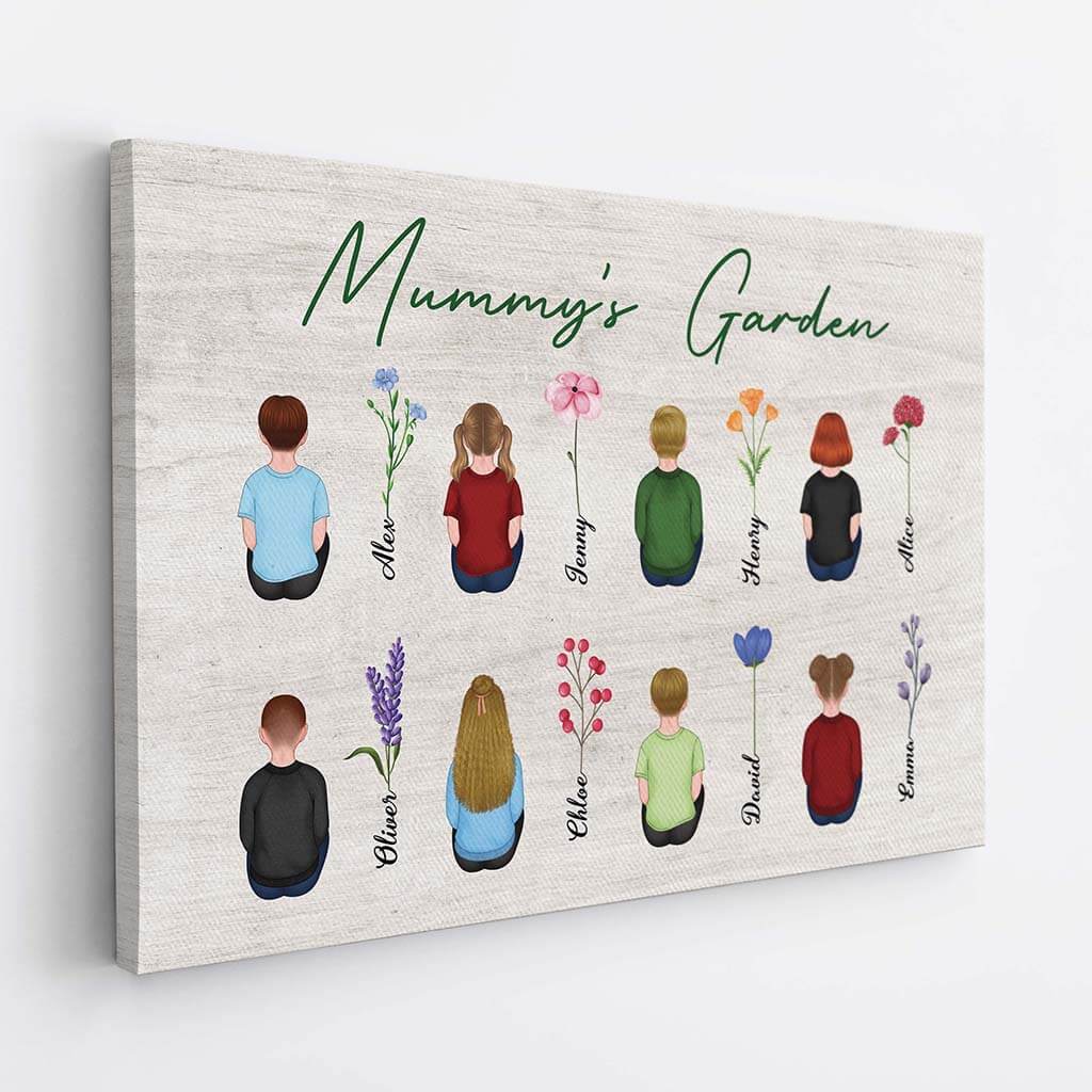 Personalized "Mummy's Garden" Canvas for Mom & Grandma with Custom Kids Names