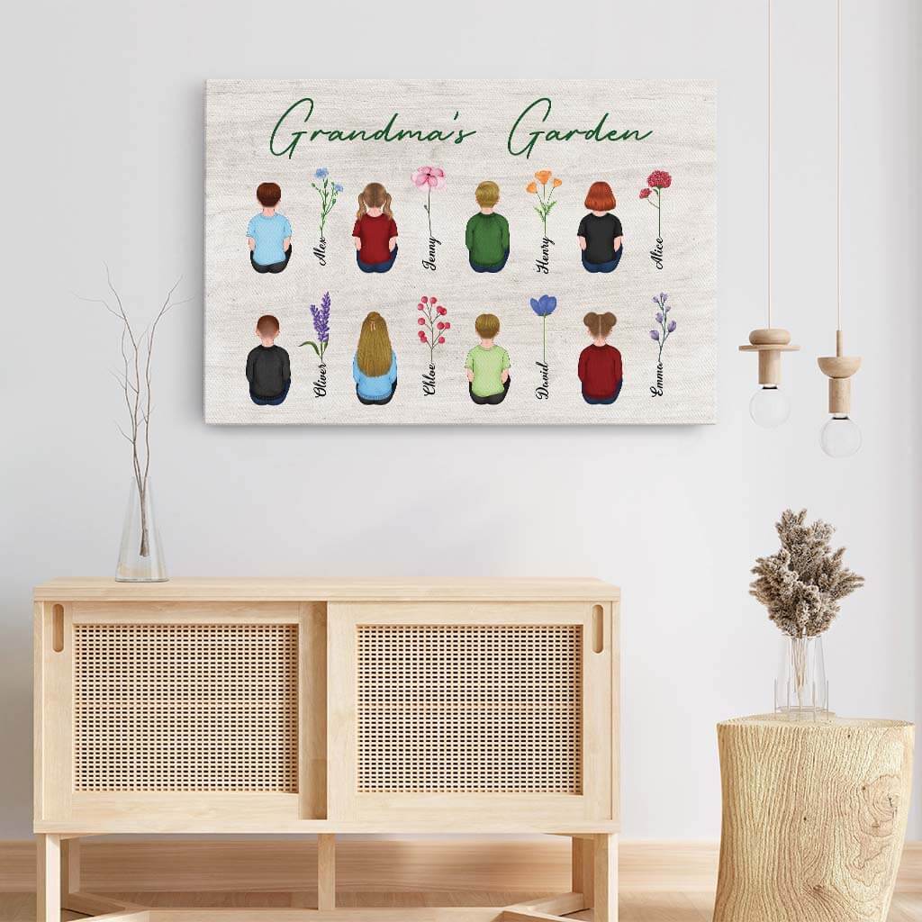 Personalized "Mummy's Garden" Canvas for Mom & Grandma with Custom Kids Names