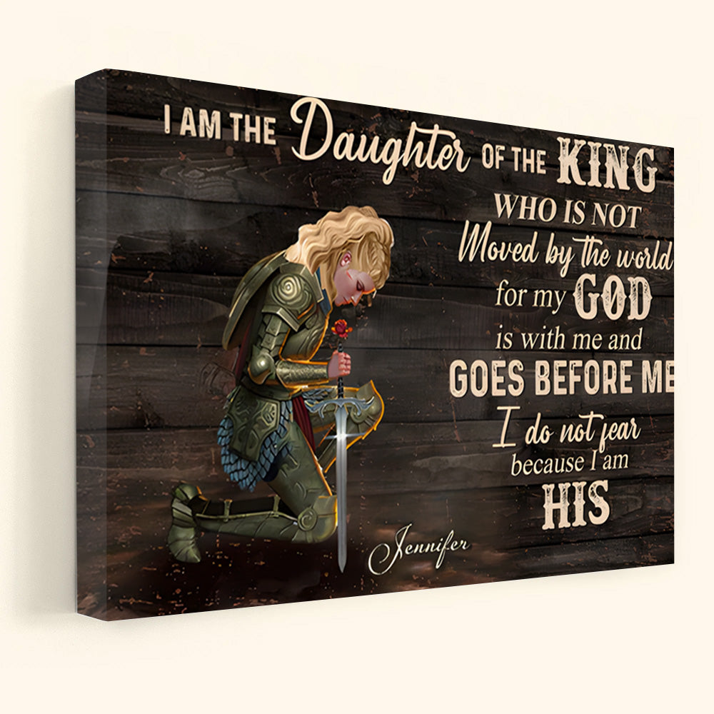 Personalized "Daughter of the King" Canvas - Empowering Faith Wall Art for Her.