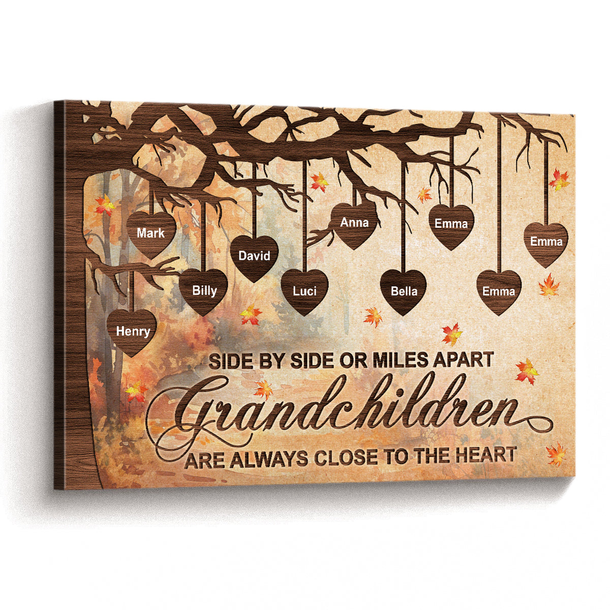 Side By Side Grandchildren - Personalized Customized Canvas / Poster