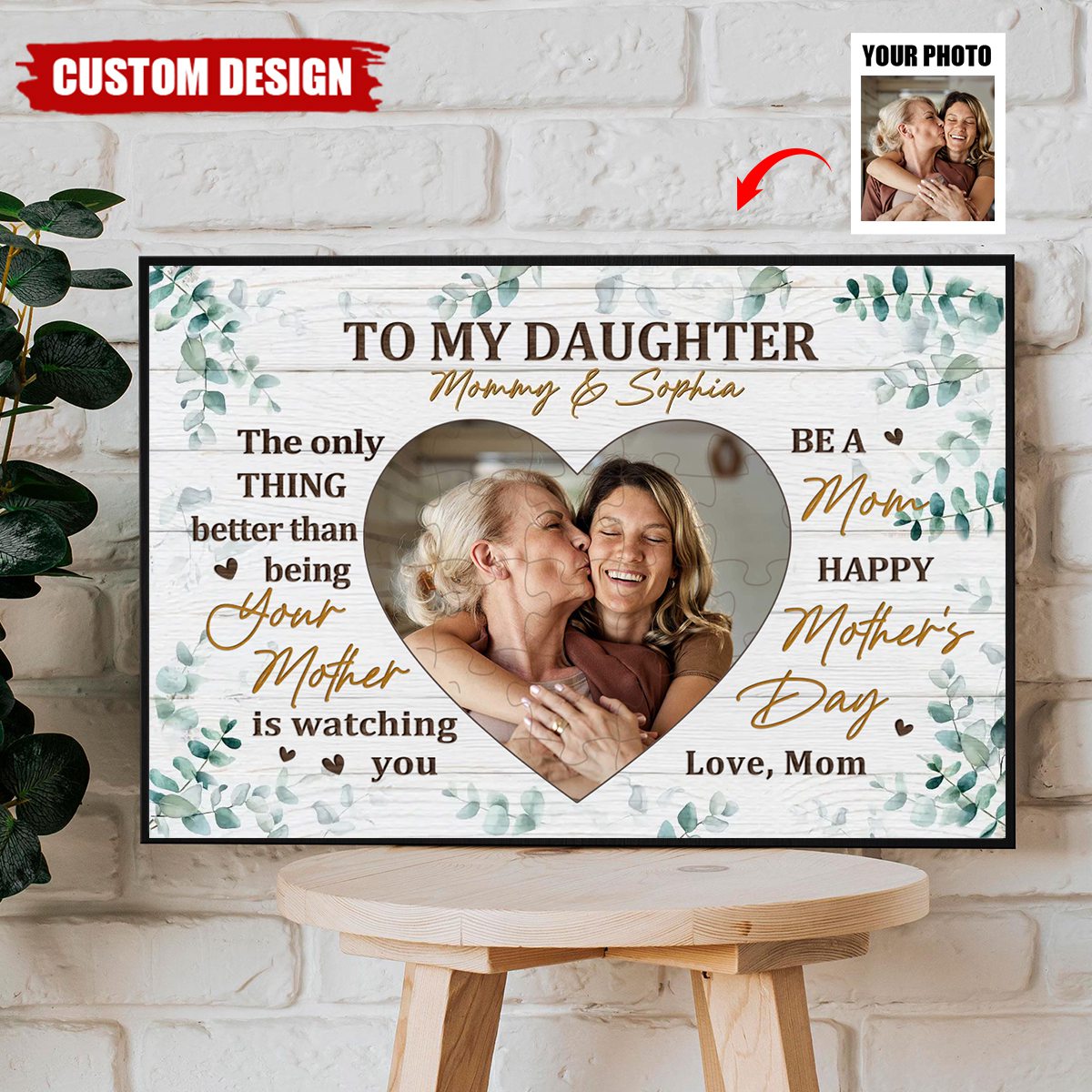 Personalized Photo Canvas for Daughter-in-Law: 'Watching You Be A Mom' Mother's Day Gift