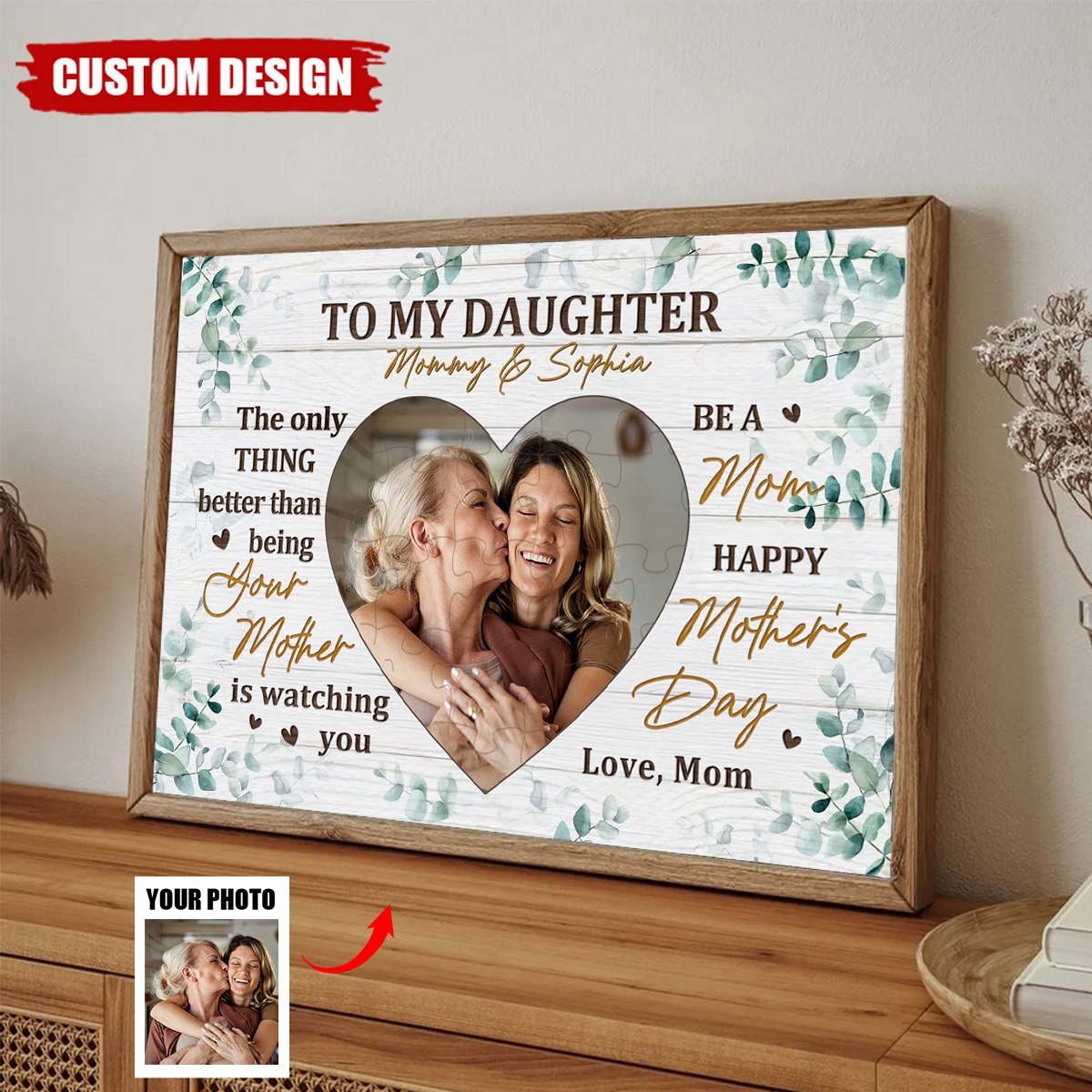 Personalized Photo Canvas for Daughter-in-Law: 'Watching You Be A Mom' Mother's Day Gift