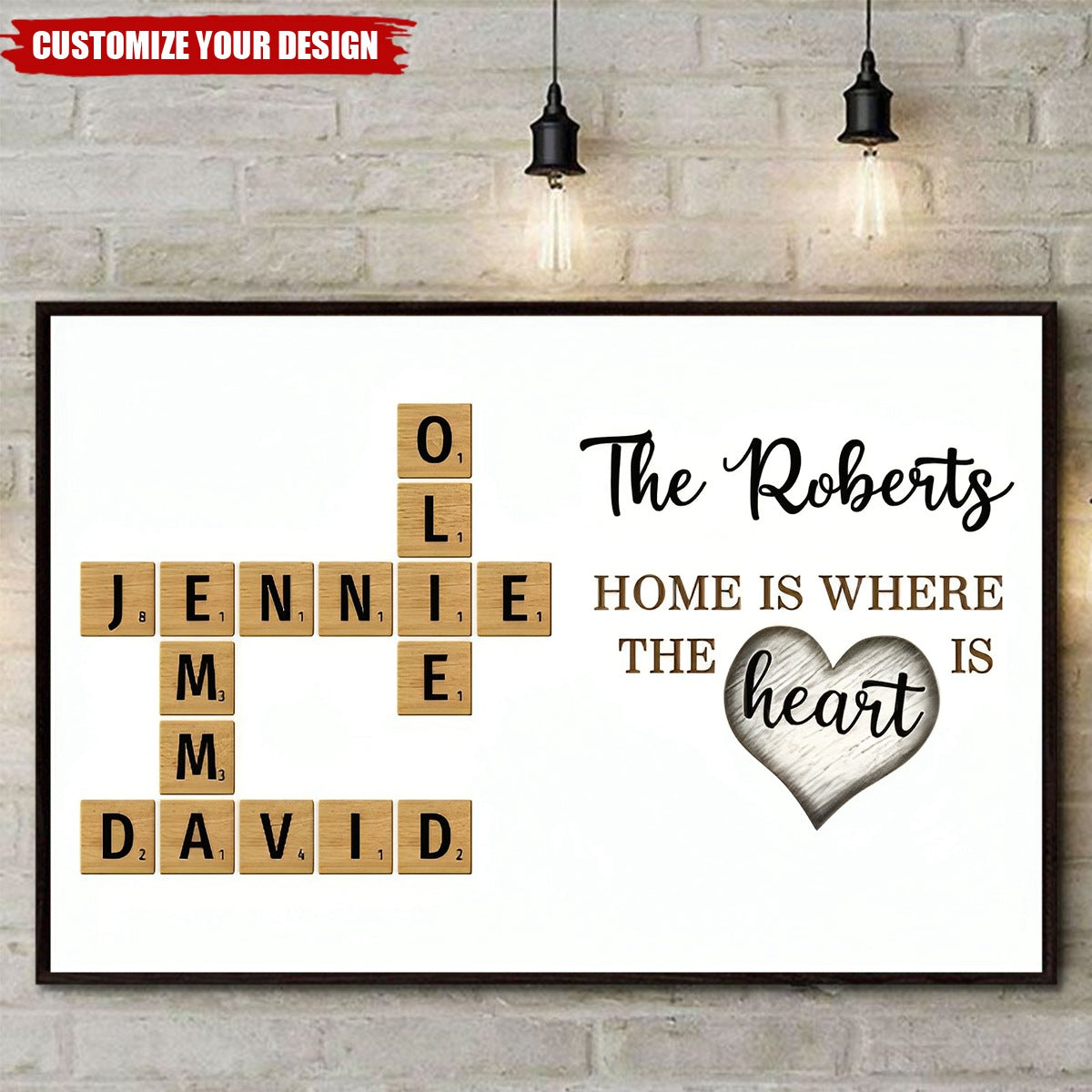 Family Love Letter: Personalized Poster / Canvas - Crossword Puzzle Art, A Lifetime of Cherished Moments