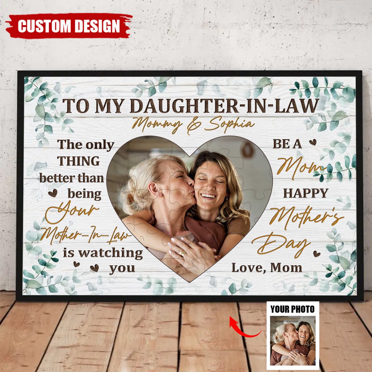 Personalized Photo Canvas for Daughter-in-Law: 'Watching You Be A Mom' Mother's Day Gift