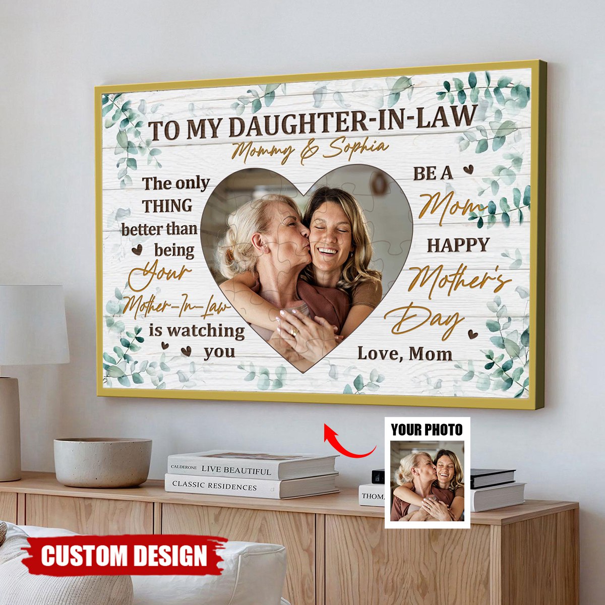 Personalized Photo Canvas for Daughter-in-Law: 'Watching You Be A Mom' Mother's Day Gift