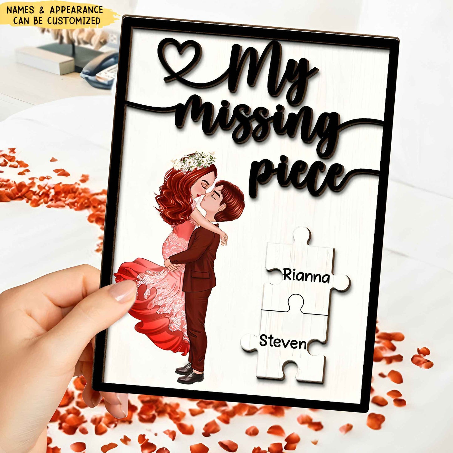 Personalized 'My Missing Piece' Couple Wooden Plaque with Custom Occupation