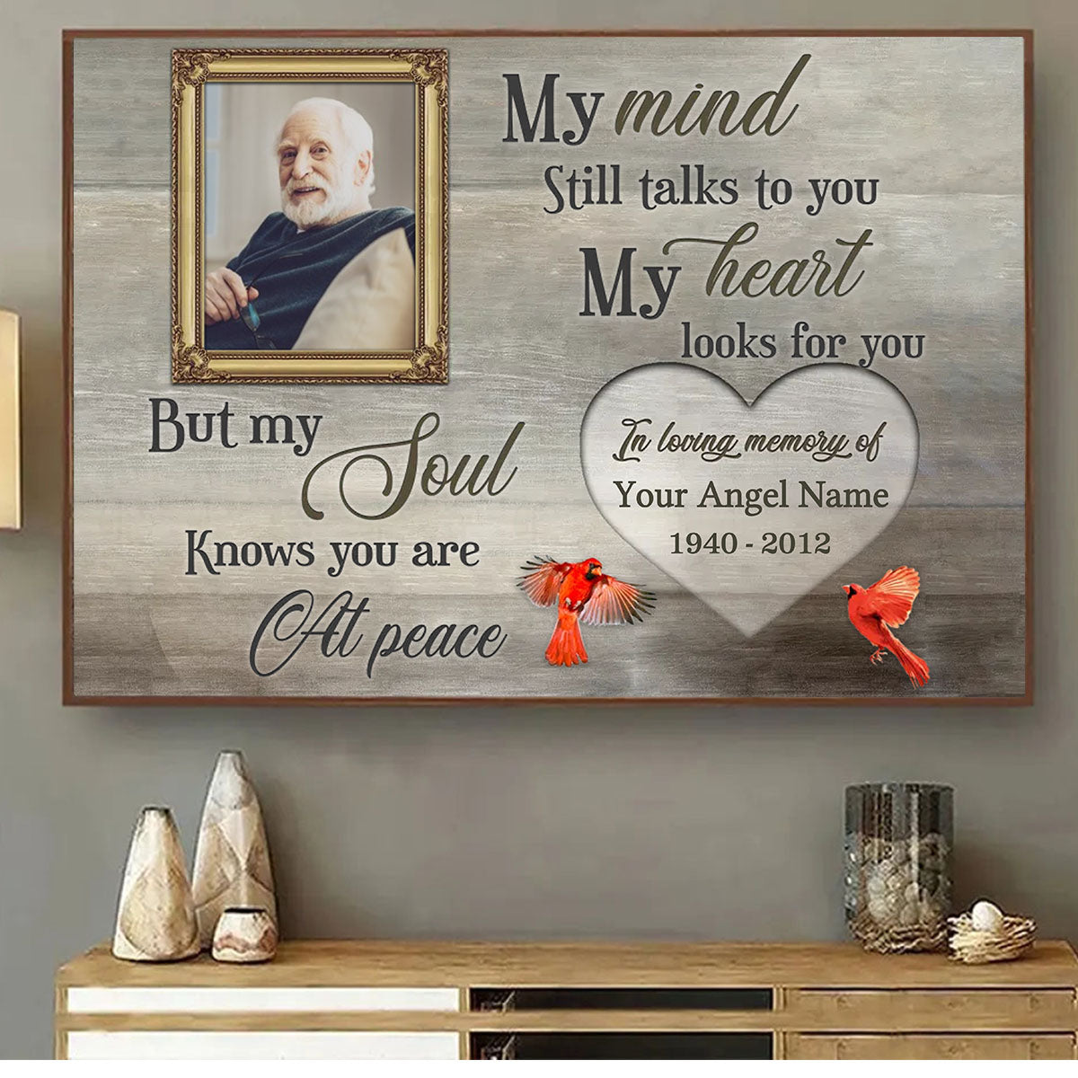 Heartfelt Personalized Memorial For Loved One Canvas for Loss - 'Heaven in Our Home'