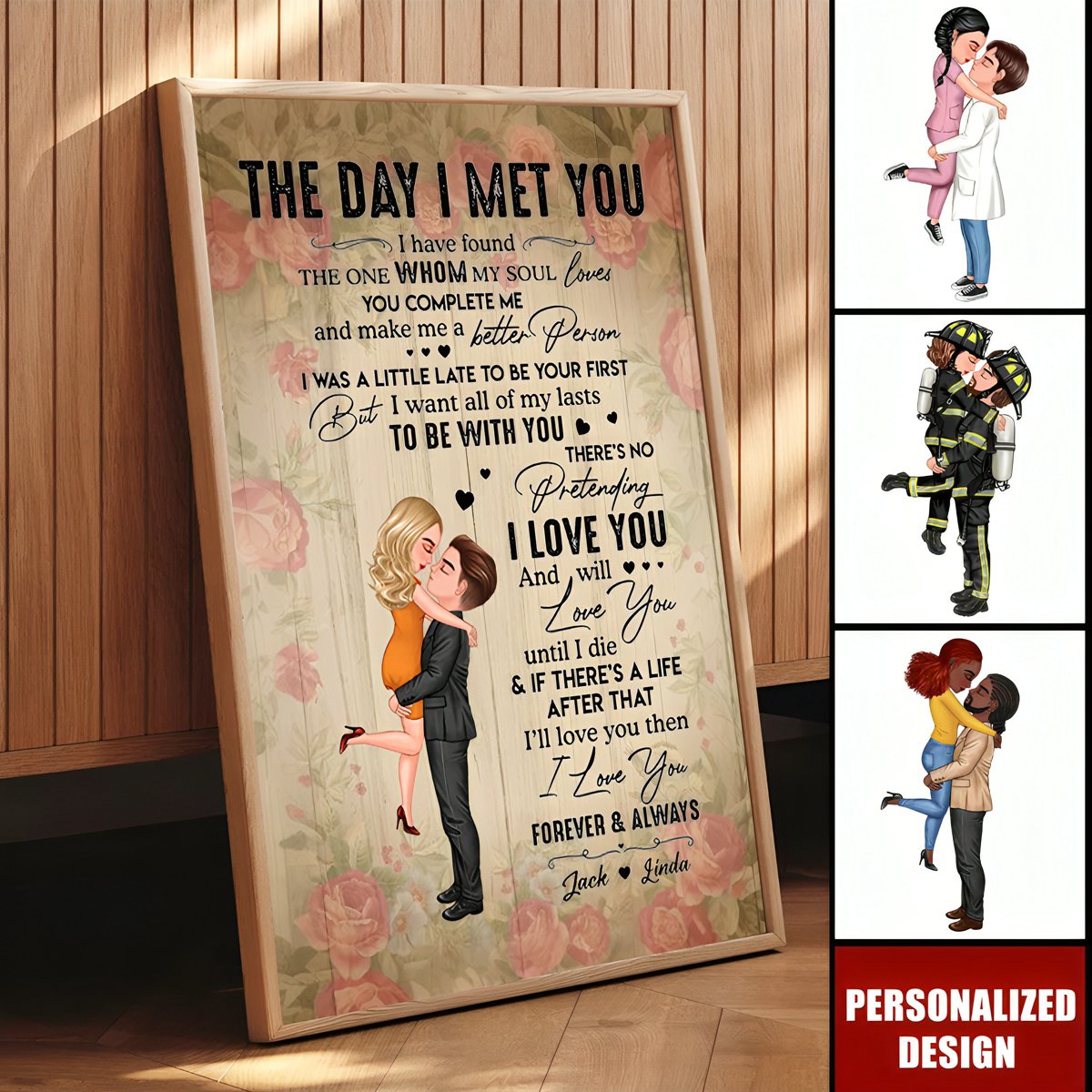 Personalized 'The Day I Met You' Canvas Art | Romantic Couples Keepsake