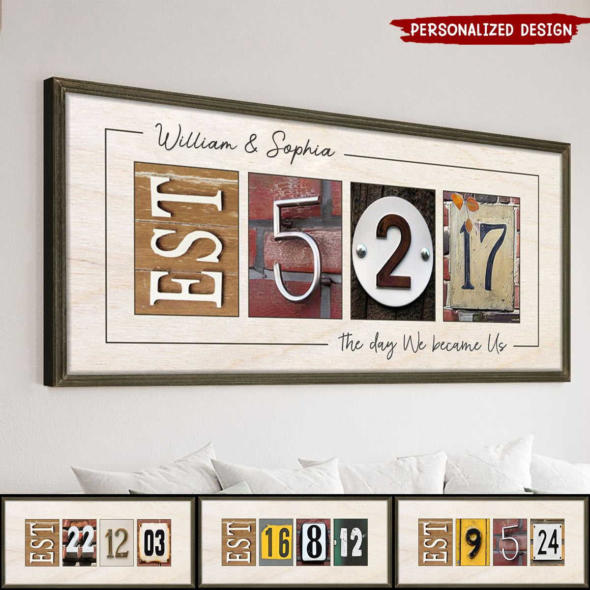 Personalized Couple Anniversary Canvas - 'The Day We Became Us' Wall Art Gift