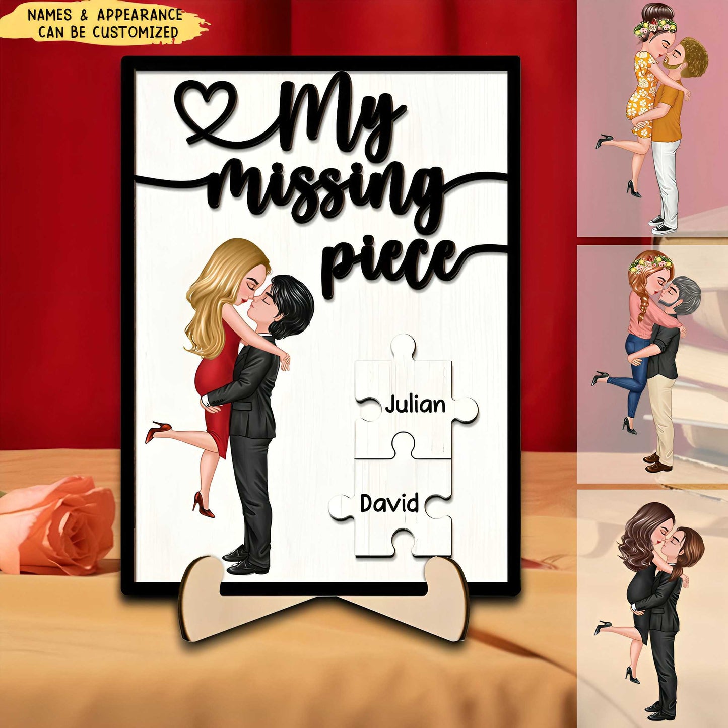Personalized 'My Missing Piece' Couple Wooden Plaque with Custom Occupation